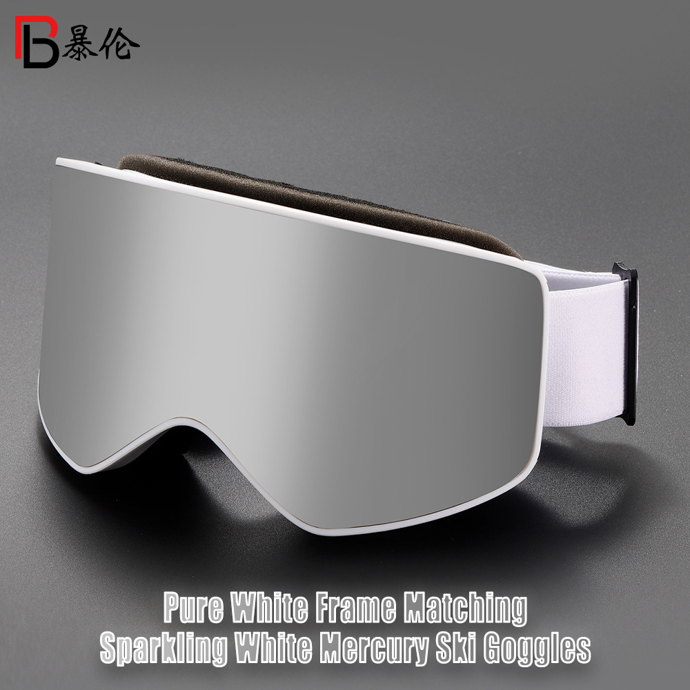Adult Cylindrical Real Film HD Large Field of View Double Layer Anti-fog Snow Goggles Snow Climbing Can Card Myopia Protection Ski Goggles