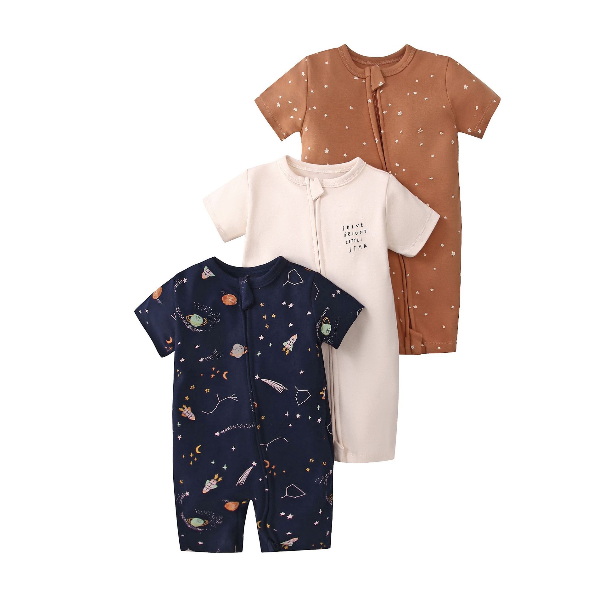 Picture of Foreign trade children's clothing summer baby jumpsuit short sleeve double zipper climbing clothing newborn baby gift box for cross-border
