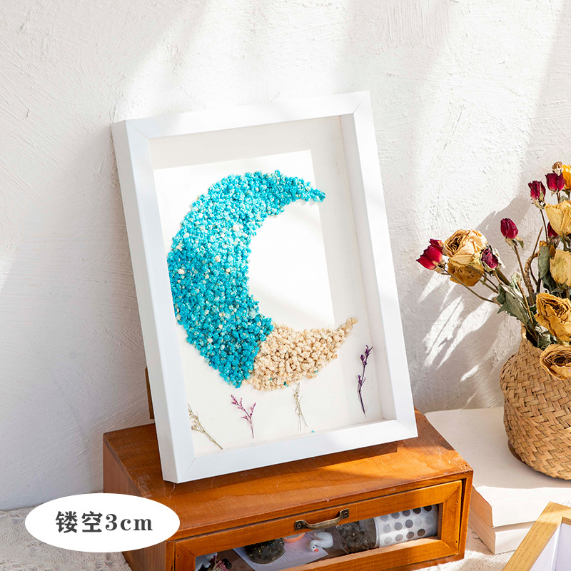 Picture of Factory wholesale dried flower photo frame stereo diy handmade paper towel rose hollow 3CM6CM specimen frame table