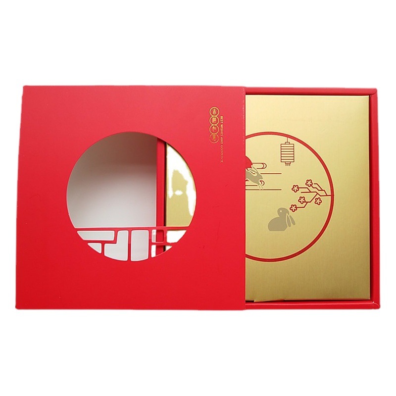 4 Pack 100g Ice Skin Moon Cake Gift Box Empty Carton Box Red Egg Yolk Crisp Baking Box Creative Moon Cake Box