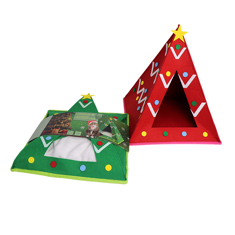 Picture of Cross-border Christmas series cat nest is fashionable and cute, with thickened felt that is hard to scratch and damage, creating a vibrant, three-dimensional cat nest