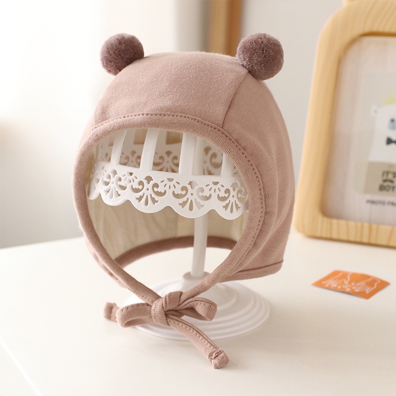 Picture of Baby Hat Spring and Autumn Baby Cute Super Cute Autumn and Winter Baby Ear Protection Newborn Female Baby Fetal Hat Boy