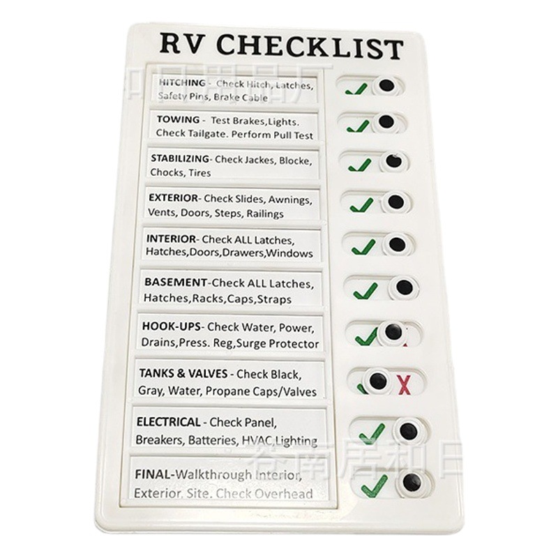 Self-Discipline Clock-In Device Rv Checklist Rv Note Message Checklist Memo Plastic Board