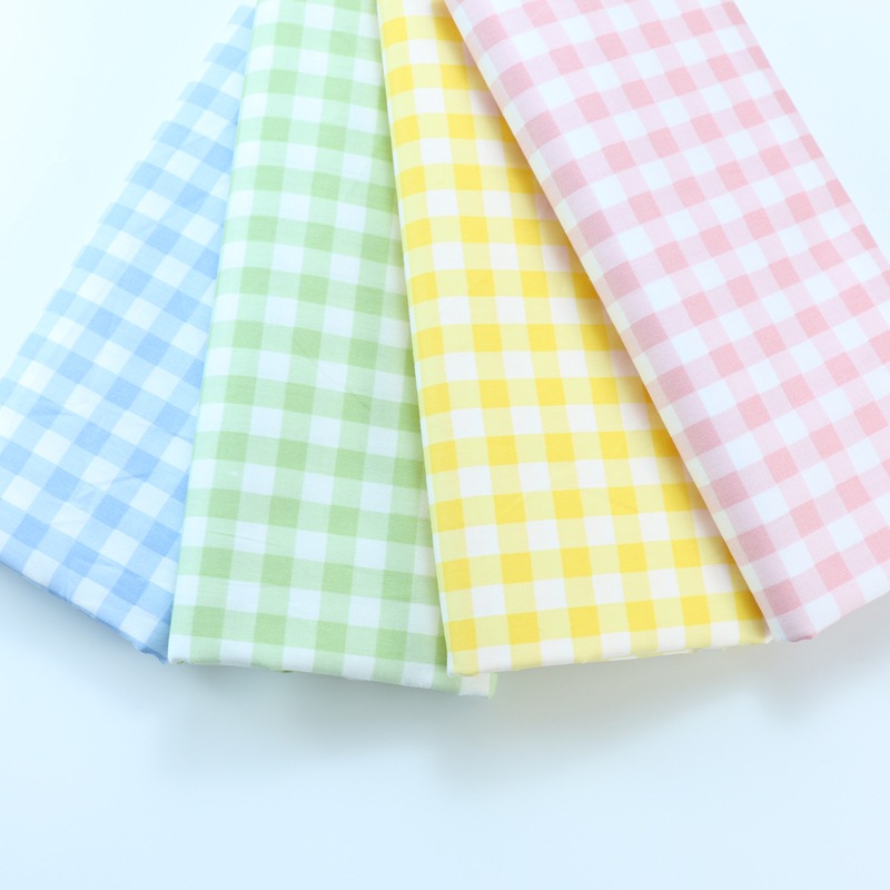 Kindergarten Student Bedding Pure Cotton Fabric Plaid Bow Printed Fabric Woven Fabric Cotton Twill Fabric