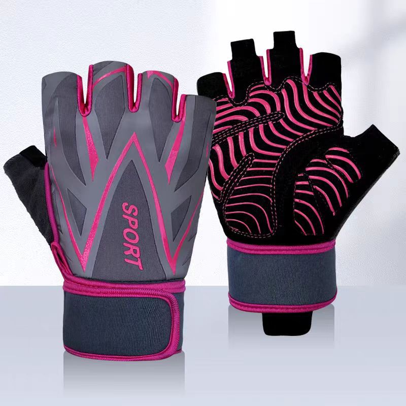 Picture of Fitness Gloves Women's Summer Half-section Thin Sunscreen Non-slip Ice Silk Driving Leakage Half-finger Cycling Gloves Women