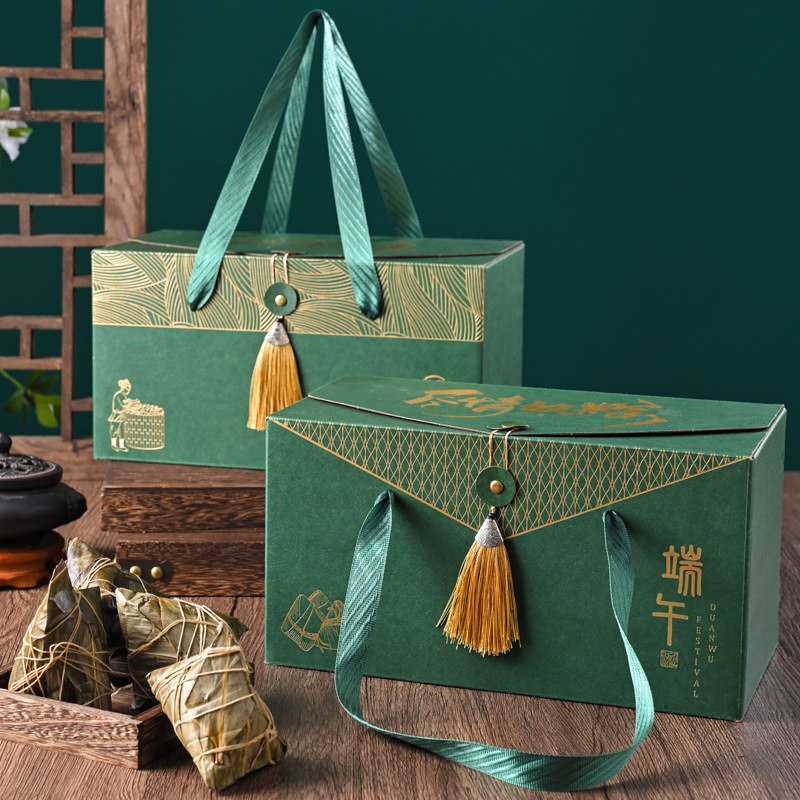 2025 Dragon Boat Festival Zongzi Gift Box Outer Packaging Box Accompanying Gift Salted Duck Egg Native Product Gift Box Empty Box Printed