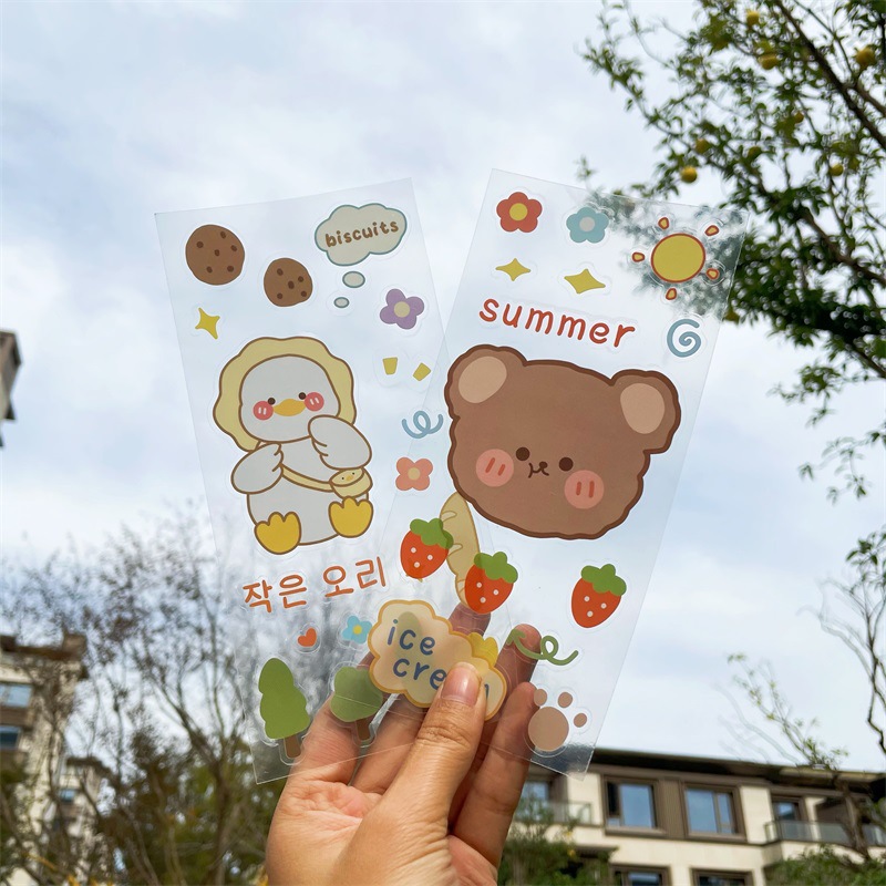 Picture of Cartoon Transparent Pvc Sticker Storage Box Waterproof Sticker Ins Cute Girl Sticker Wholesale Thermos Cup Sticker Crystal Sticker