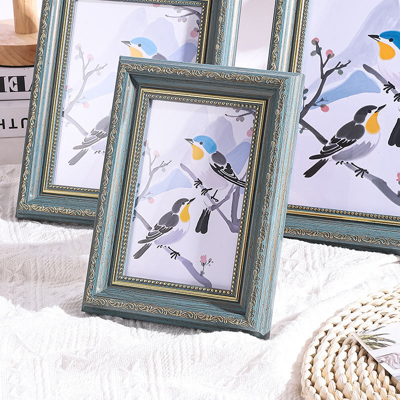 Picture of Creative American Retro Photo Frame Table 6 Inches 7 Inches 8inch 10inch Wedding Photo Frame Wall Hanging Picture Frame Empty Frame Mounting