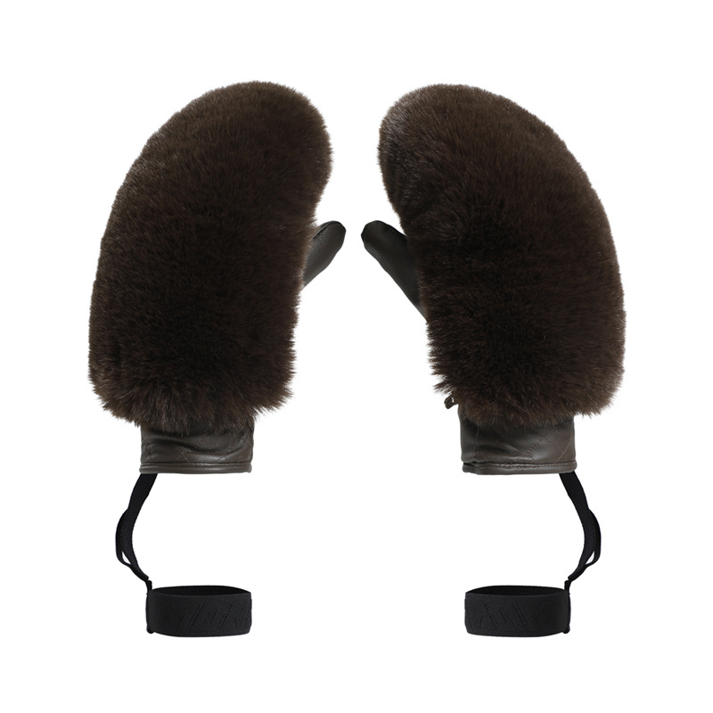 Picture of Winter new ski gloves women windproof cold warm fleece-lined cross-border trade plush ski gloves ladies