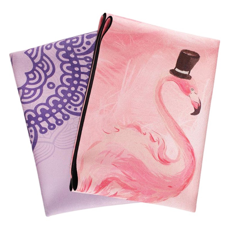 Folding Yoga Blanket Non-Slip Yoga Mat Paving Towel Thickened Sports Towel Printed Fitness Suede Sweat-Absorbing Yoga Mat
