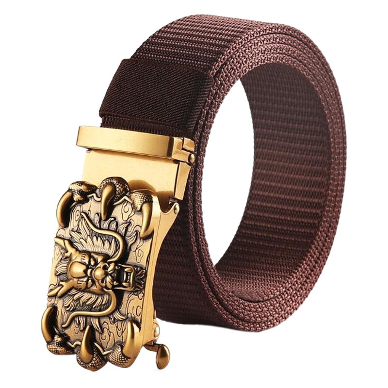 New faucet belt Chinese zodiac totem automatic buckle nylon men's belt leisure youth belt wholesale