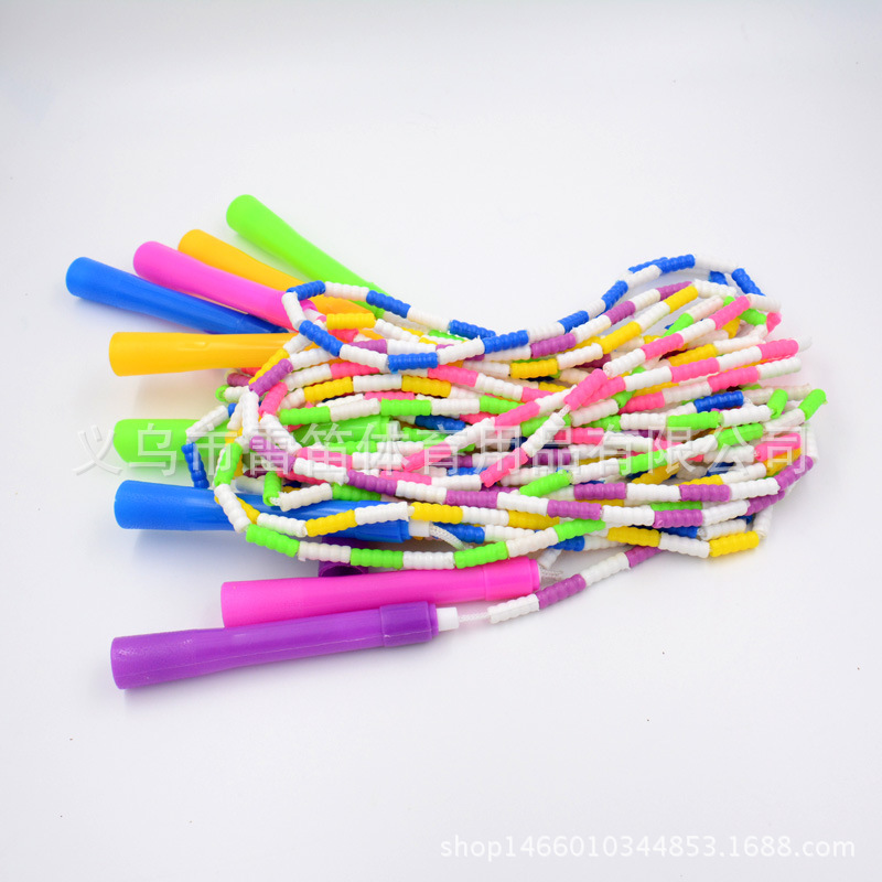 Picture of Single bamboo pattern children primary and secondary school students fancy bead jump rope festival colorful hundred fitness jump rope wholesale