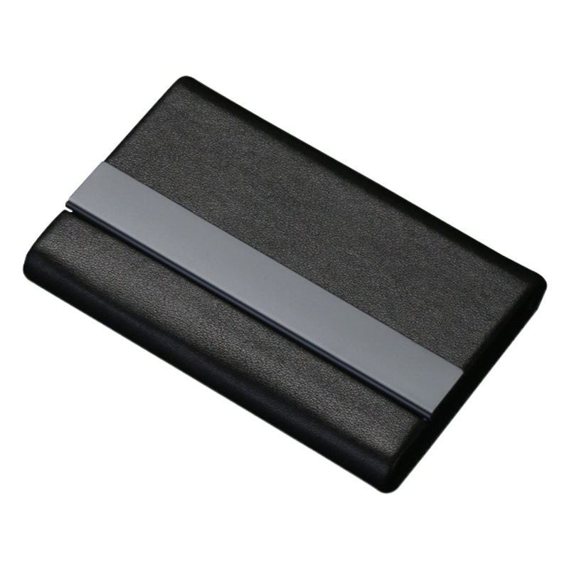 (Microfiber leather simulation) titanium black business card case men's business card holder microfiber bank card bag metal card case