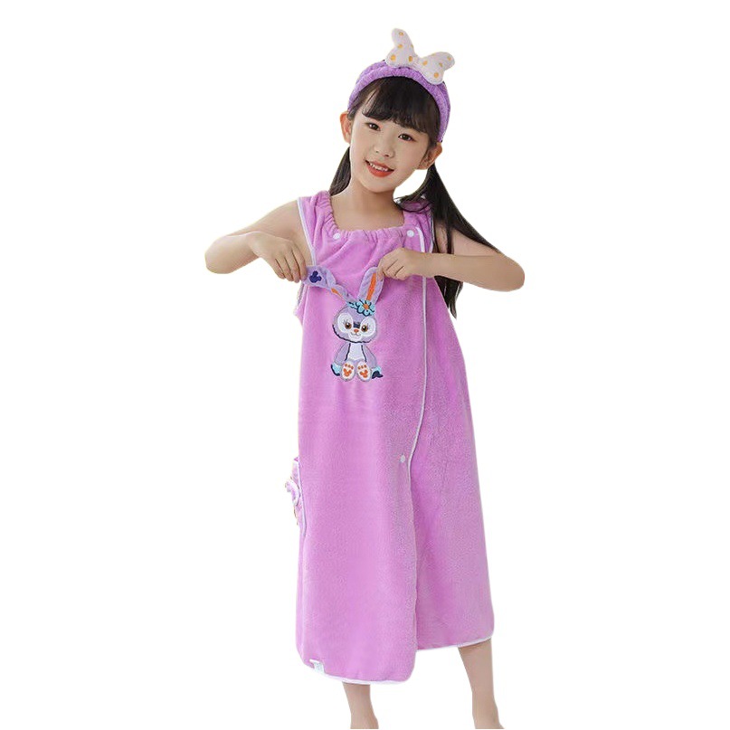 Factory bath towel children can wear coral fleece bath skirt cartoon thick absorbent cotton soft breathable beach towel