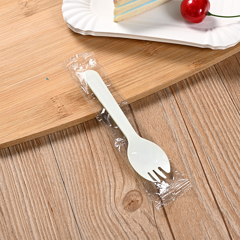 Picture of Disposable fork fork spoon cake dessert salad spoon takeaway tableware fruit fork thickened independent packaging wholesale