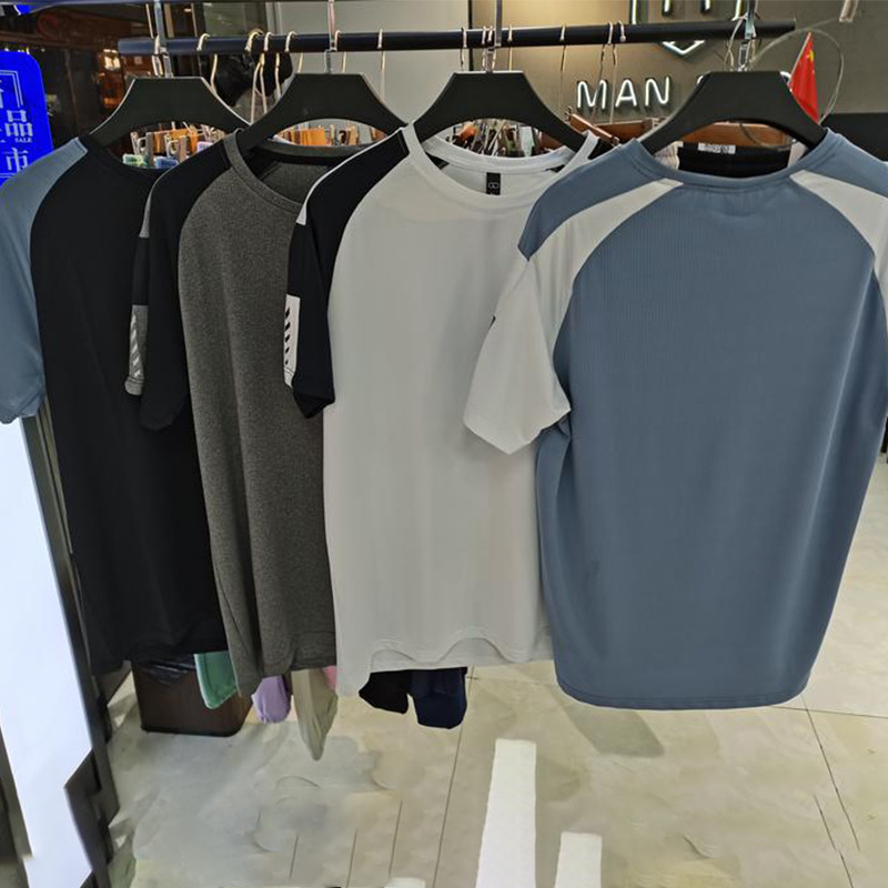 Mesh Color-matching Quick-drying Clothes Thin T-shirt Men's Group Building Group Clothes Crewneck Running Short-sleeved Sports Leisure Fitness Clothes