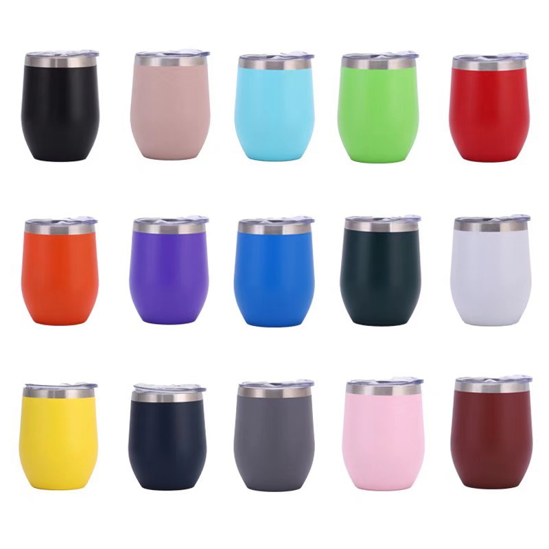 Creative New Egg Cup Cross-Border Stainless Steel U-Shaped Red Wine Thermos Cup 304 Large Belly 12oz Eggshell Cup Thermos Bottle