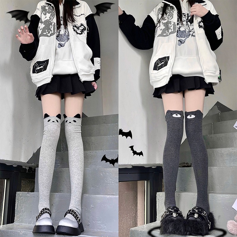 Second-dimensional Japanese Cute Cat Stockings Spring and Autumn Harajuku Soft Cute Cartoon Over-knee Slimming High Stockings