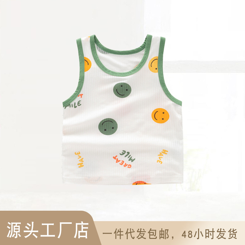 Picture of in stock wholesale baby vest summer children a summer top modal boneless baby base clothes