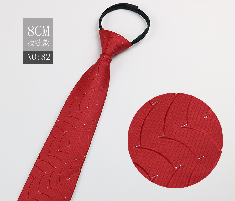 Picture of Factory Black Men's Tie Striped Blue Business Tie Lazy People Knot Free Zipper Tie in stock Wholesale