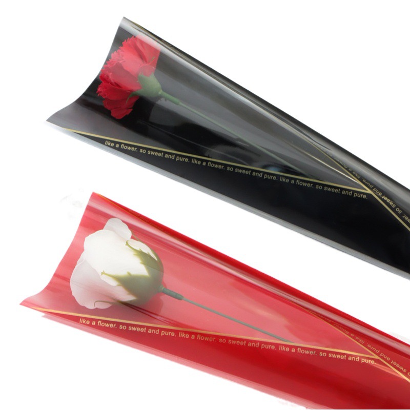 Golden Triangle transparent single bag rose bag bouquet packaging bag flower package diy material packaging bag wholesale