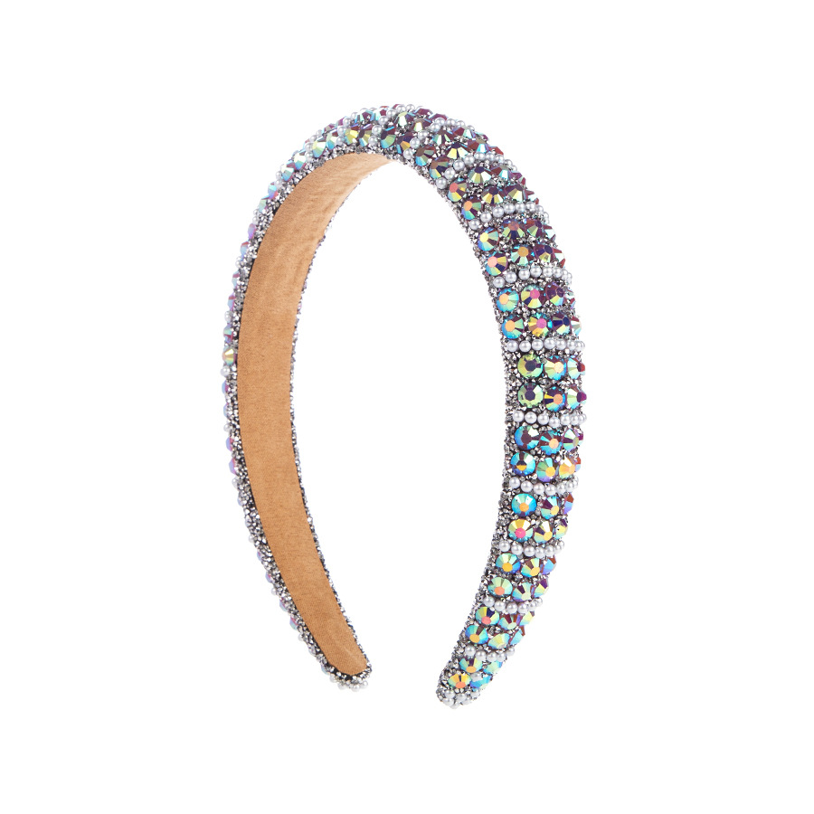 Picture of European and American-style Cross-border Grab Chain Rhinestone Small Edition Sponge Headband Headband Baroque Full Diamond Pearl Pressure Hair Headwear Hair Accessories