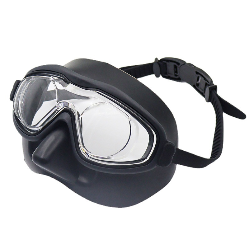 Picture of High-end Electroplated Colorful Anti-choking Swimming Goggles HD Waterproof Anti-fog Swimming Goggles Nose Protection Eye Protection Myopia Swimming Glasses