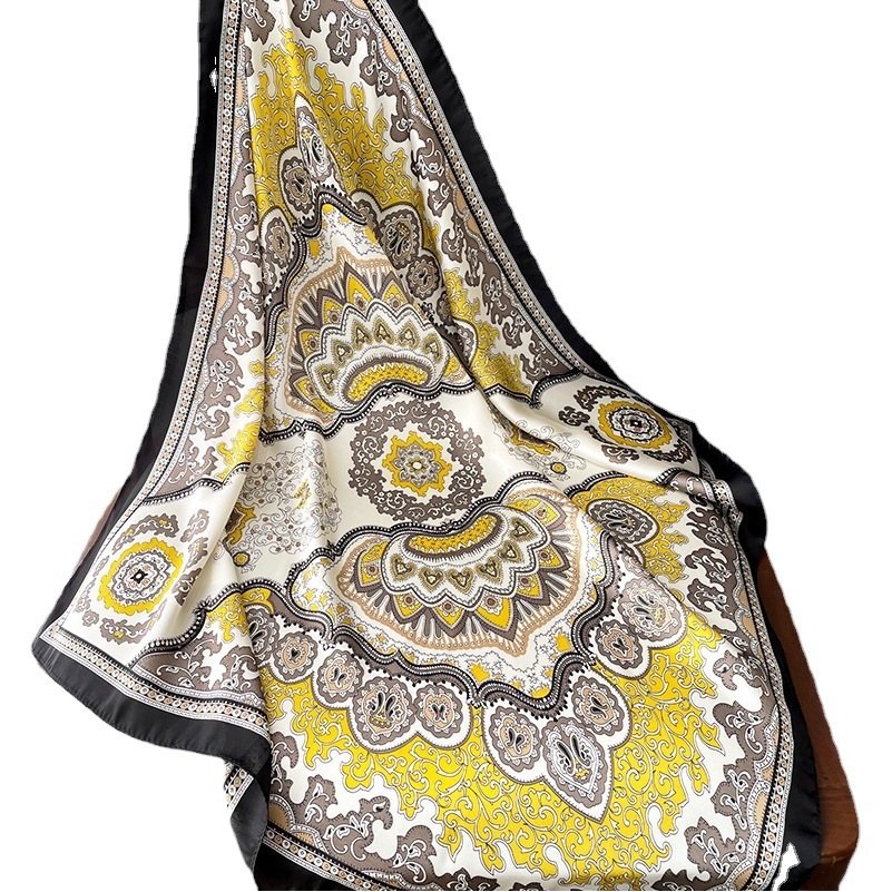 2022 Spring and Autumn New Printed Fashion Silk Scarf in stock Chinese Square Scarf Western Style Warm Professional Scarf Scarf Women's Scarf