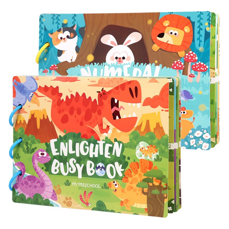 Children's Enlightenment Quiet Paste Book Farm Letter Cognition Puzzle DIY Magic Repeated Tearable Early Education Book Toy