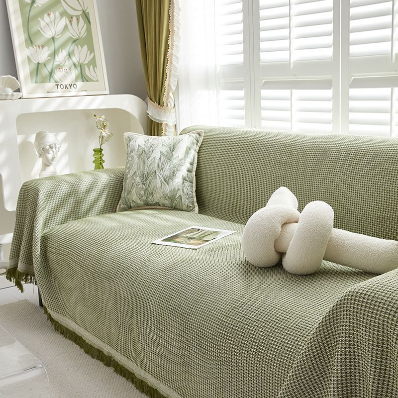 Waffle Sofa Towel Full Cover Cloth Ins Style Cotton and Linen Non-Slip Four-Season Universal Sofa Cover All-Inclusive Multi-Functional Set