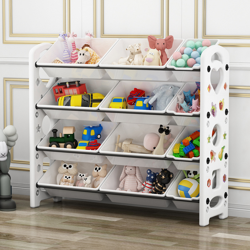 Picture of Children's Toy Storage Rack Household Kindergarten Baby Storage Rack Floor Multi-Layer Finishing Rack Storage Cabinet Plastic Basket