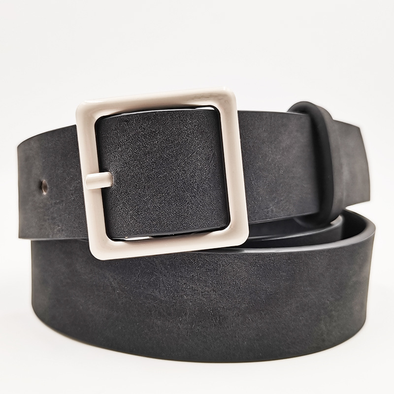 Factory wholesale simple versatile square buckle pu popular belt fashion belt retro student belt