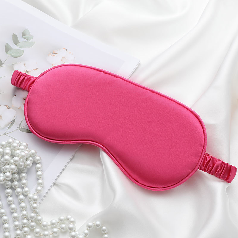 Picture of Imitation silk sleep goggles lunch break shading breathable elastic goggles printed logo double-sided silk goggles wholesale