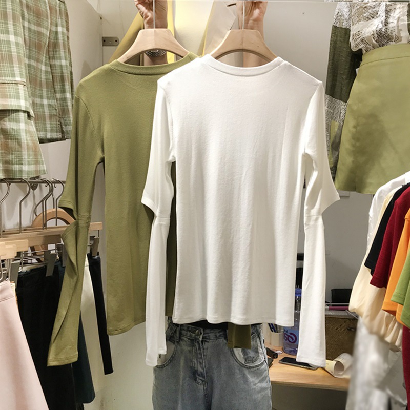 Early Autumn 2025 New Style Women's Ins Trendy Korean Style Internet Celebrity Long Sleeve T-Shirt Women's Slim Fit Women's Top Base Shirt
