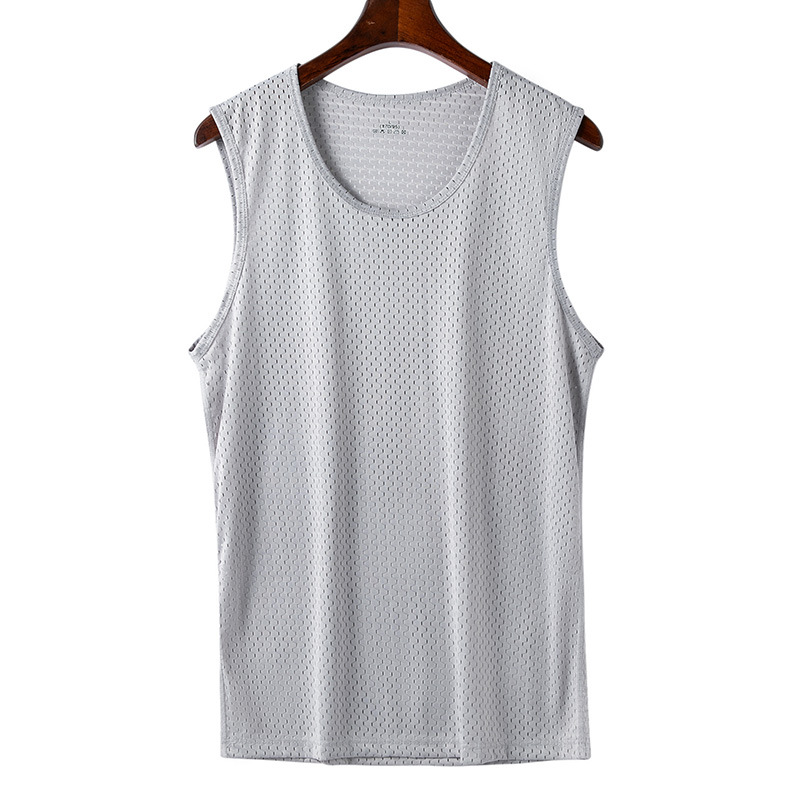 Picture of Men's Ice Silk Mesh Vest Summer Thin Slim Fitness Sports Men's Sleeveless Vest Men's Bottoming Wholesale
