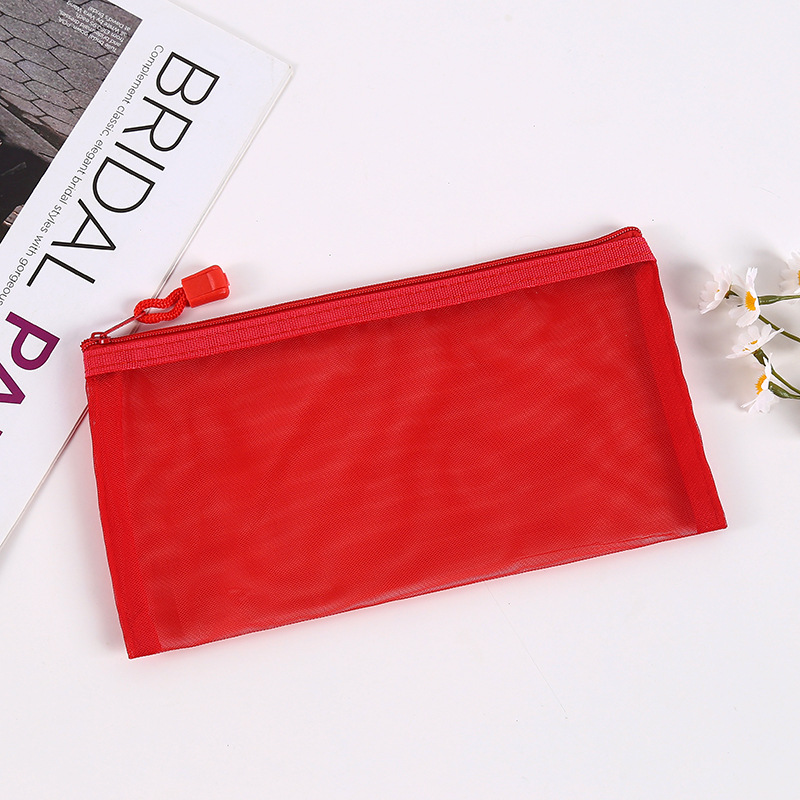 Picture of Mesh Toy Storage Transparent Zipper Bag Nylon Plus Upgrade Encryption Mesh Pencil Bag Student Examination Pencil Bag Makeup Wash