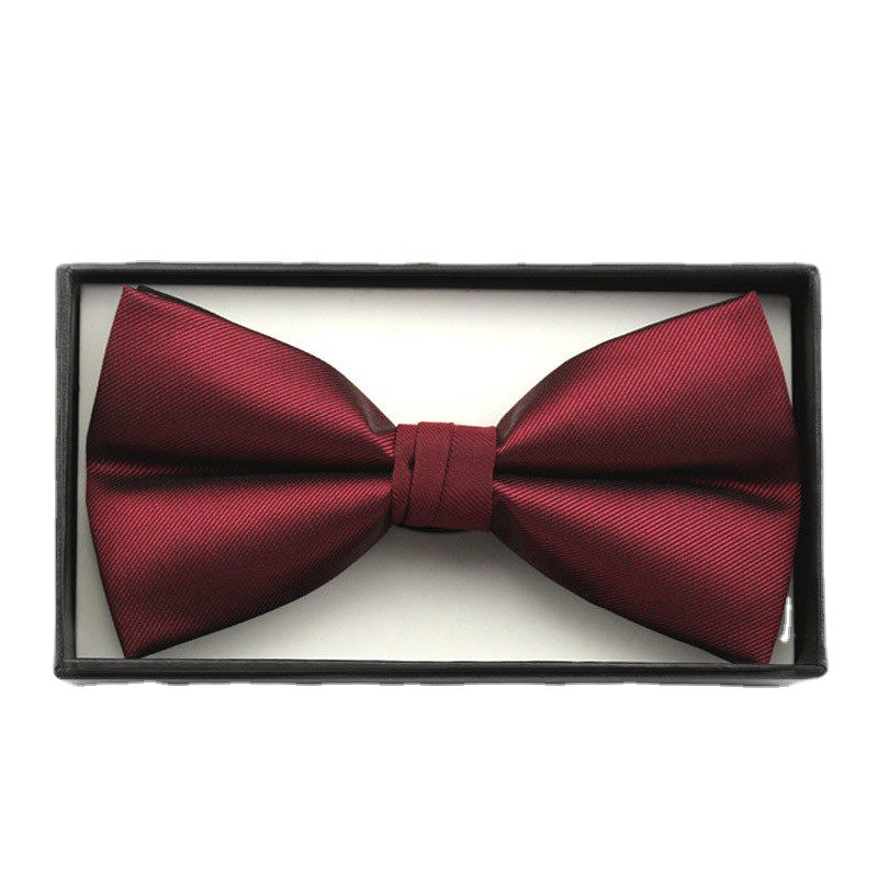 Picture of Bow tie men's wedding wedding groom best man Korean suit wine red red men's bow tie fashion