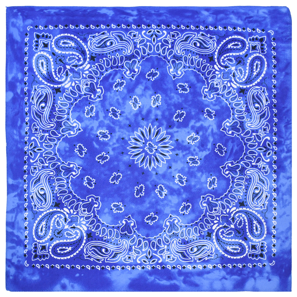 Picture of 54 * 54CM polyester tie-dyed cashew flower square scarf wholesale ameikaji bandana outdoor hip hop street dance headscarf