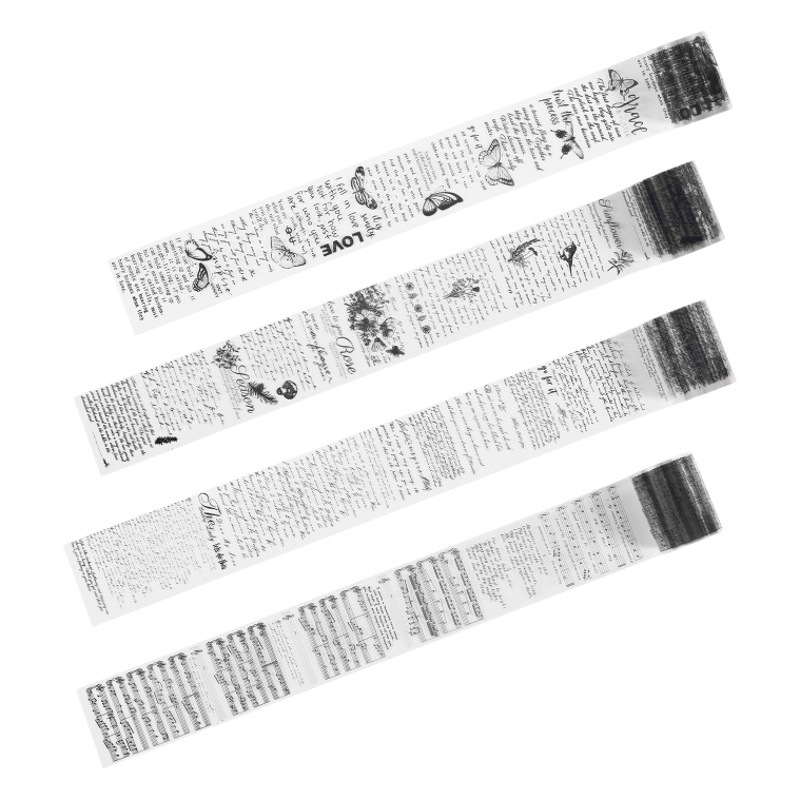 Time Journal tape behind retro style English letters collage text pet Journal material sticker