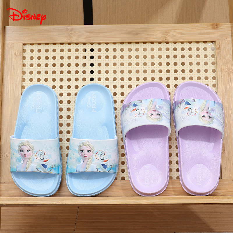 Disney Frozen New Children's Bath Girls Cute Cartoon Non-slip Indoor Baby Slippers Summer Soft