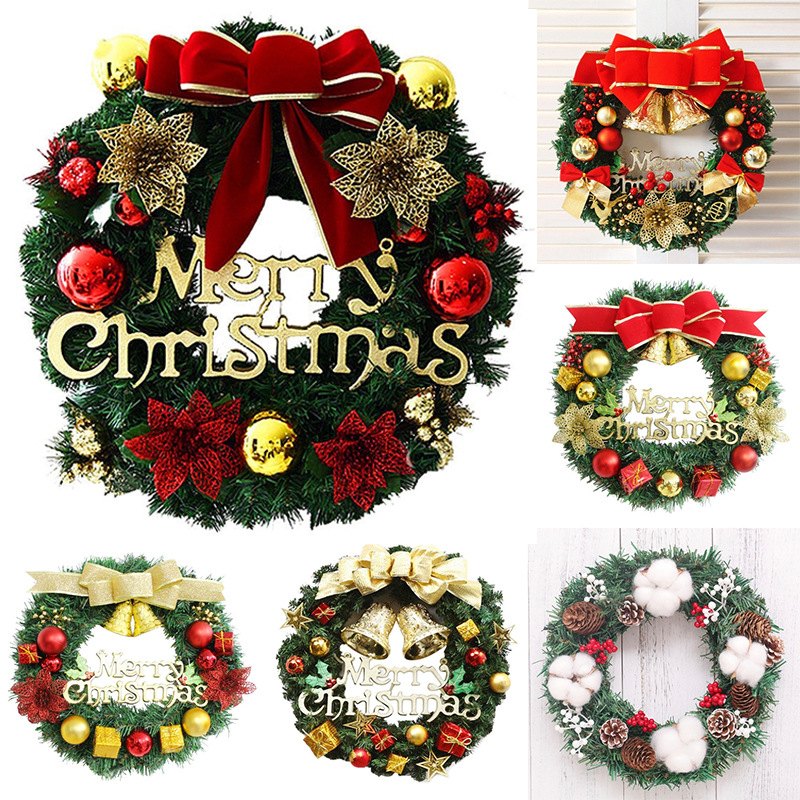 Picture of Christmas Wreath 30cm Christmas Decoration Artificial Wreath Window Door Hanging Christmas Shopping Mall Scene Layout Props