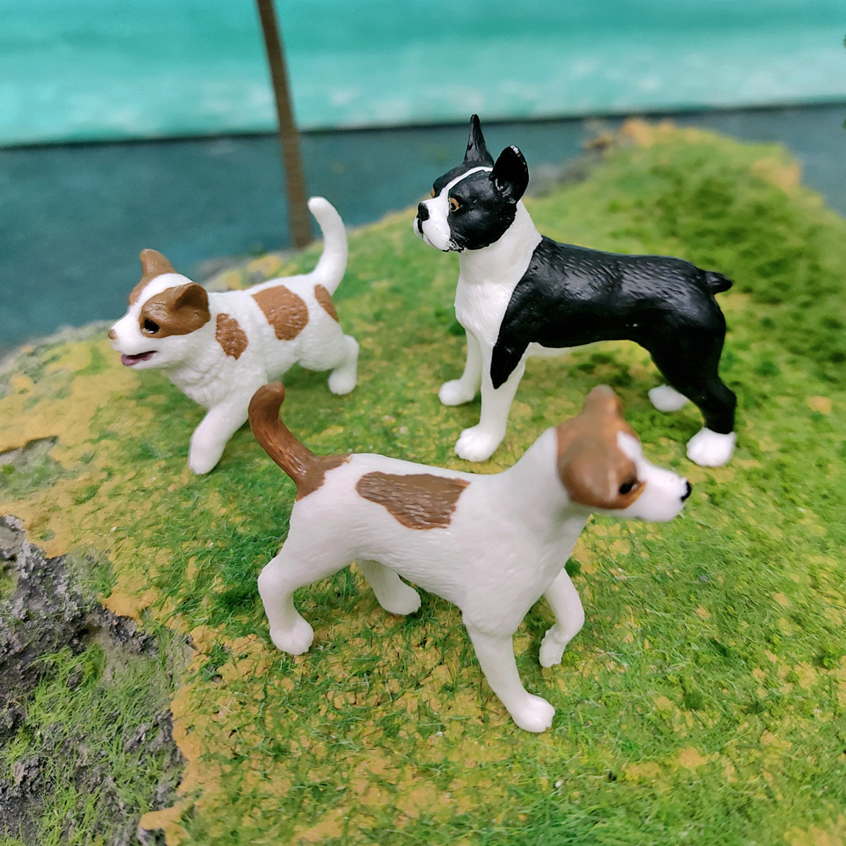Picture of Simulation Jack Russell terrier puppy Boston terrier French bullfight Wolf Dog Pet Dog Animal model ornaments