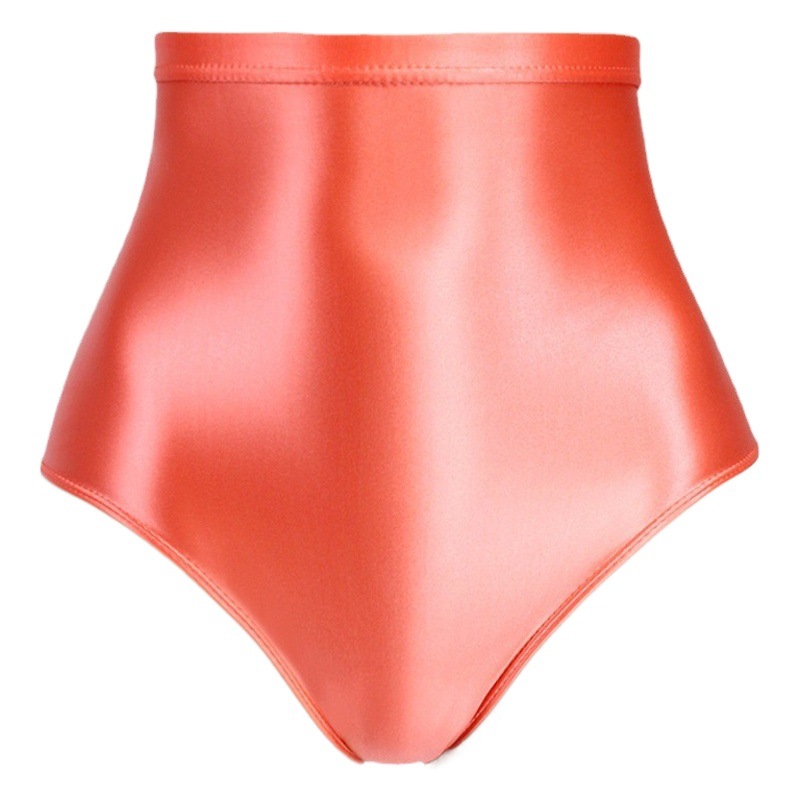 Stretch Tight Silky Gloss Women's Sports Swimming Underwear High Waist Briefs Artistic Gymnastics Pants Dance Pants Fitness