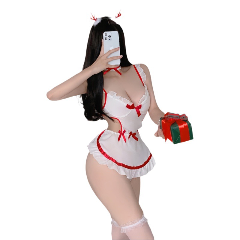 Sleeping Plus Size Sexy Lingerie Sexy Maid Nurse Uniform Temptation Cover Belly Slimming Look Pure Lust Style Cut Out 454
