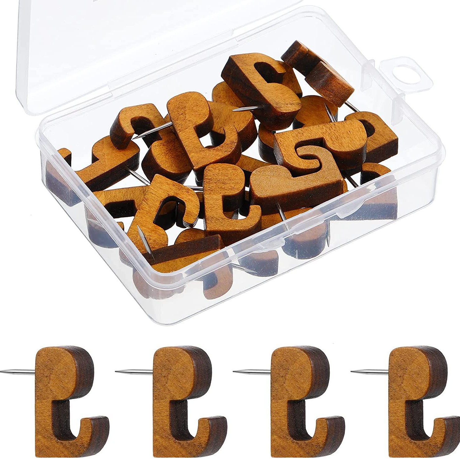 Cross-border Amazon New Factory Wooden Hook Pin Pin Brown Tack Cork Board Nail Home Decoration