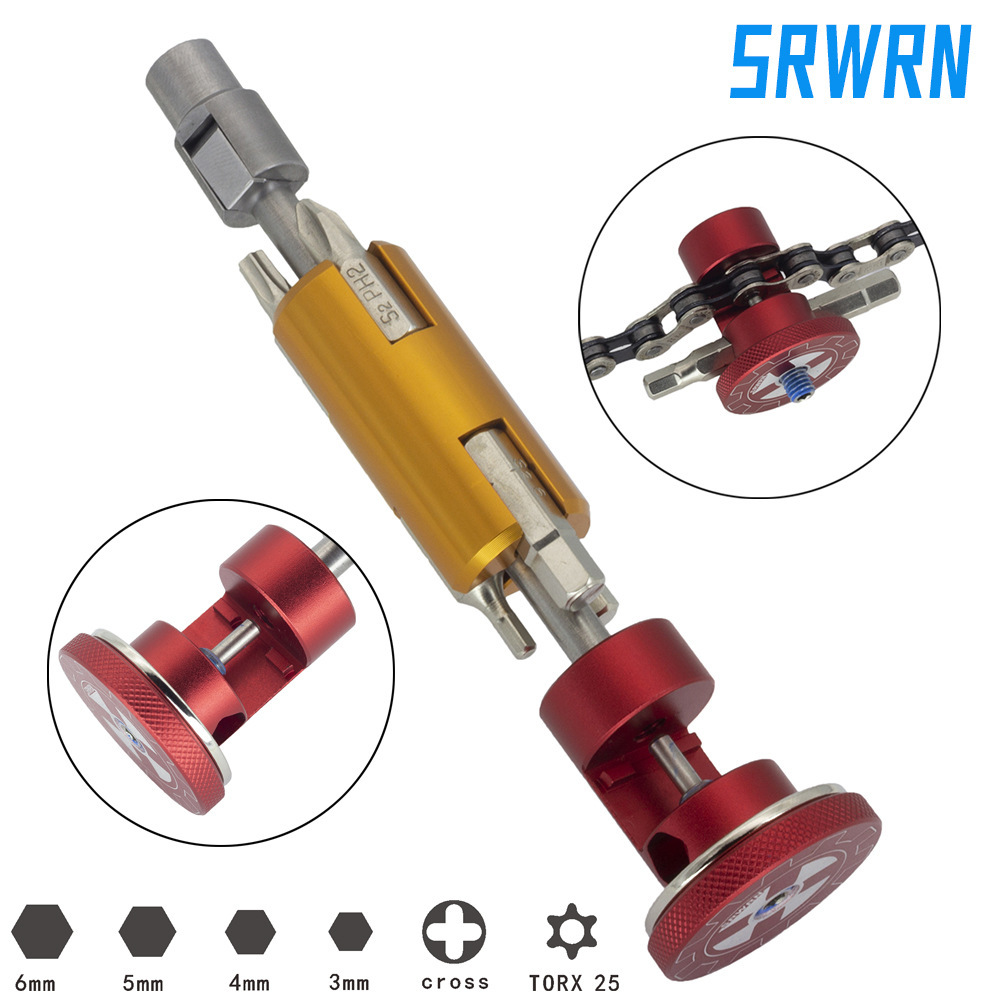 Srwrn Bicycle Hidden Tool Portable Mountain Bike Multi-Function Combination T25 Cross Wrench Outdoor