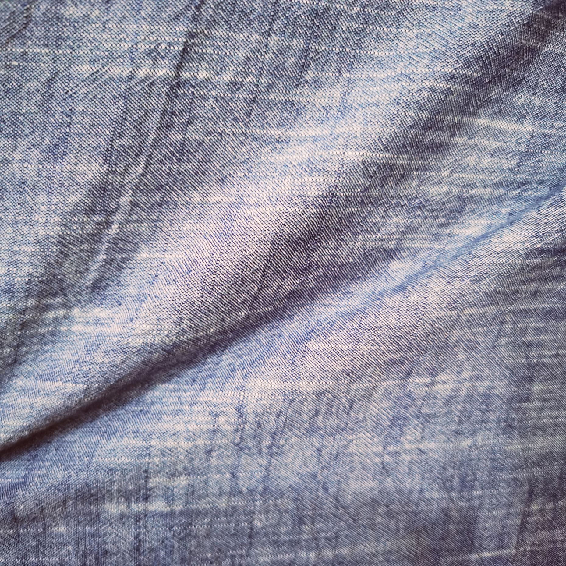 Picture of Cotton and linen fabric 21 pts sand wash slub cotton and linen texture wide fabric water blue crepe bedding fabric fabric wholesale