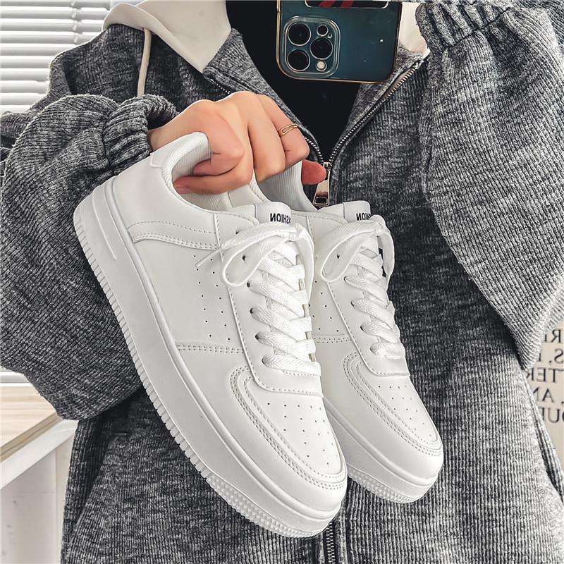 White Shoes for Men in Autum, Breathable, Youth Casual and Versatile Men's Shoes 2025 New Student Pure White Sports Sneakers