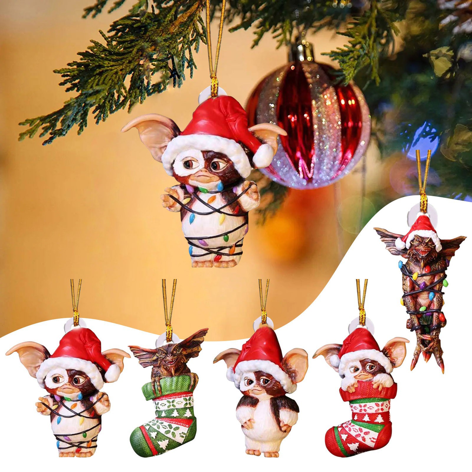 Amazon Creative Cross Border New Cute Christmas Socks Dog Flying Dragon Christmas Tree Pendant Decoration Holiday Gift