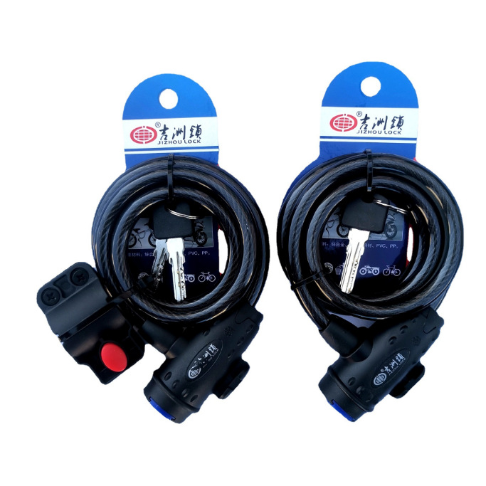 Picture of Jizhou Car Lock Bold 5108 Bicycle Ring Lock Mountain Bike Steel Cable Lock Steel Wire Lock Alloy Steel Wire Lock